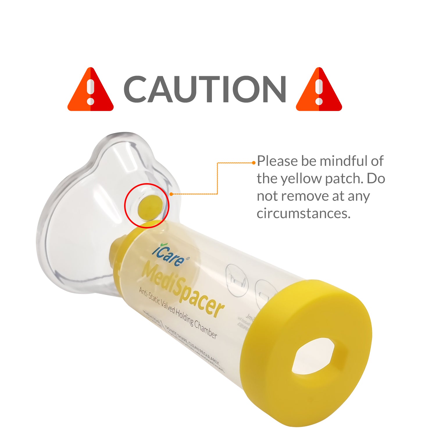 iCare® SE02 MediSpacer Chamber Spacer (NO INHALER INCLUDED) for Kids with Medium Mask, Sealed Package, Clean and Safe, for with your Asthma Inhaler, Ventolin via Chamber Spacer