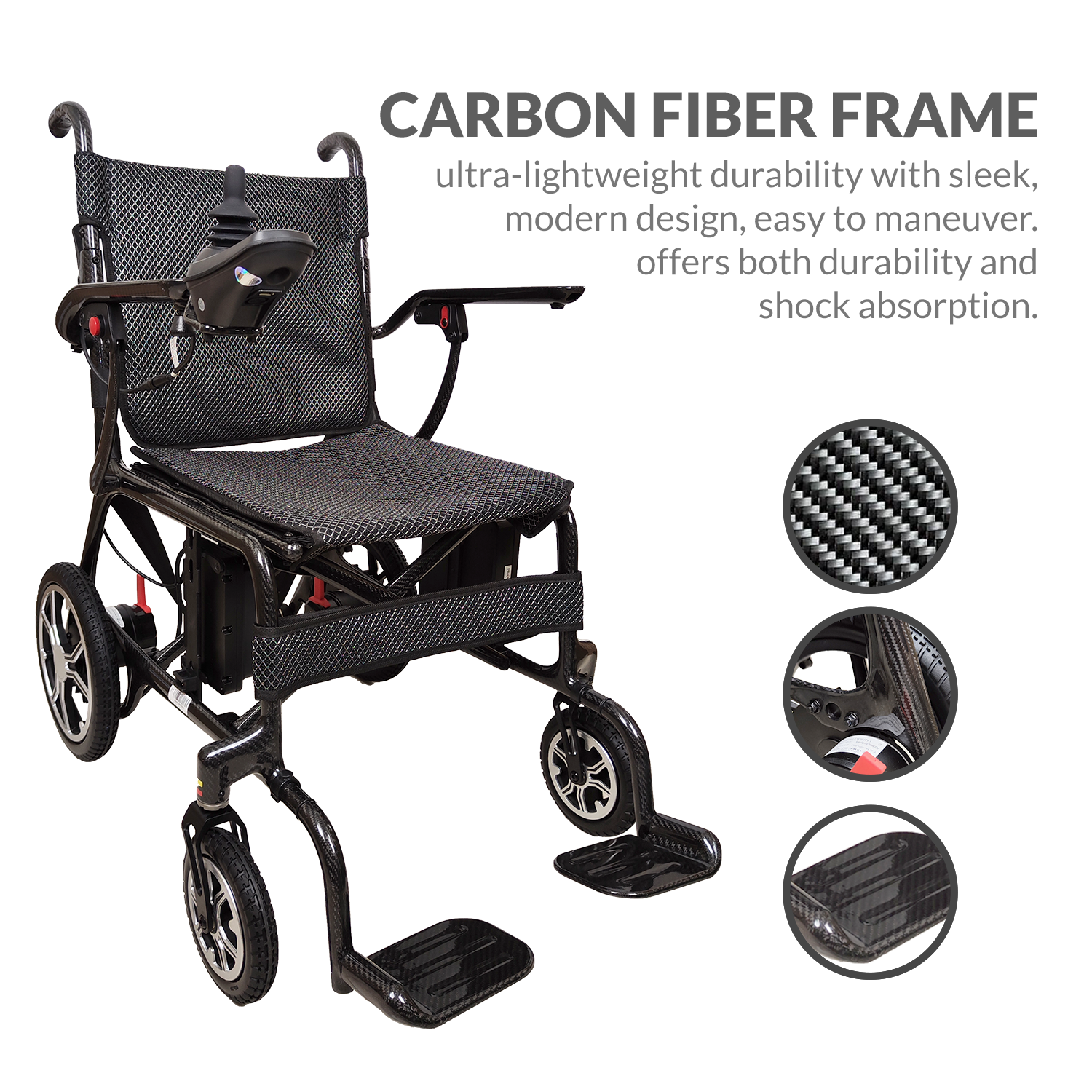 iCare EX920 Lightweight Foldable Electric Wheelchair with Carbon Fiber Frame