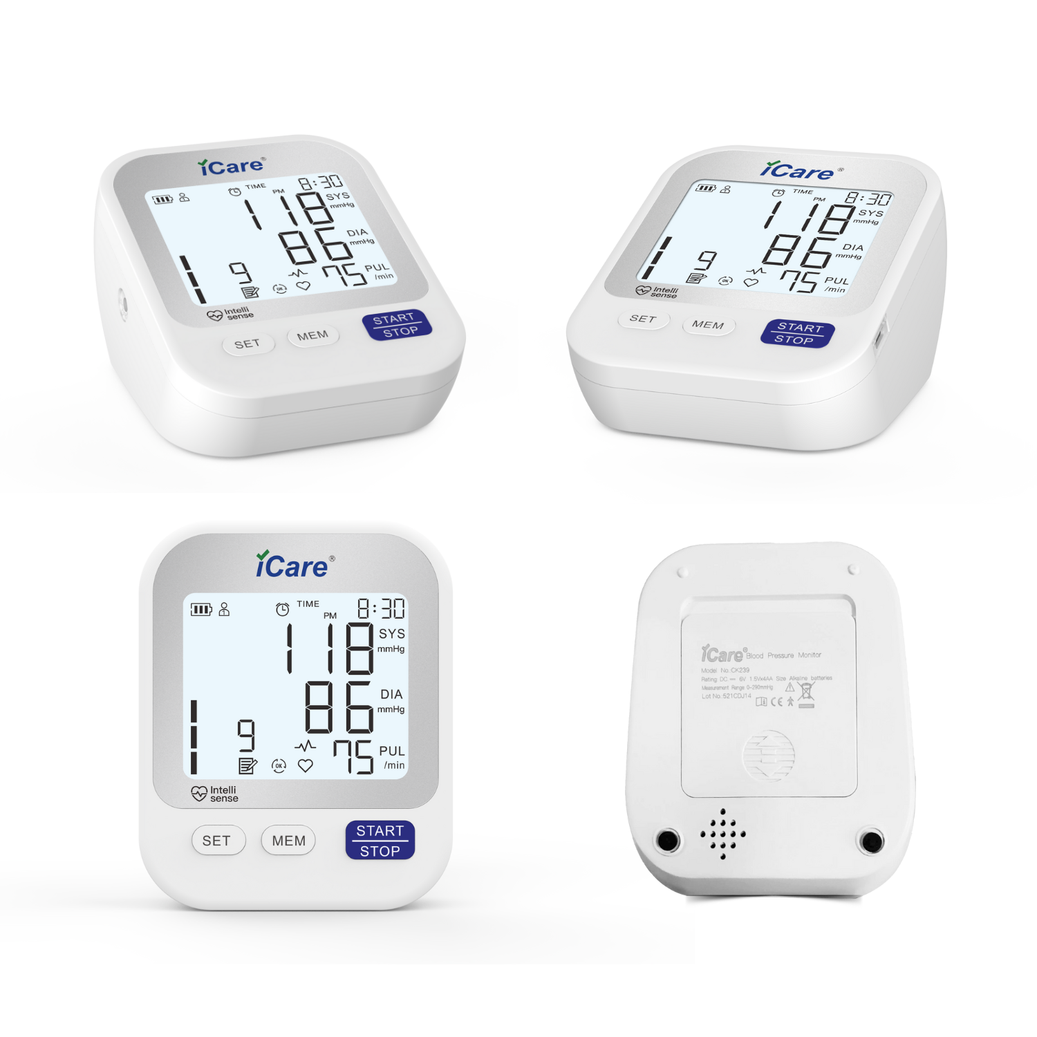 iCare® CK239 USB Powered Automatic Digital Blood Pressure Monitor with  Large Screen