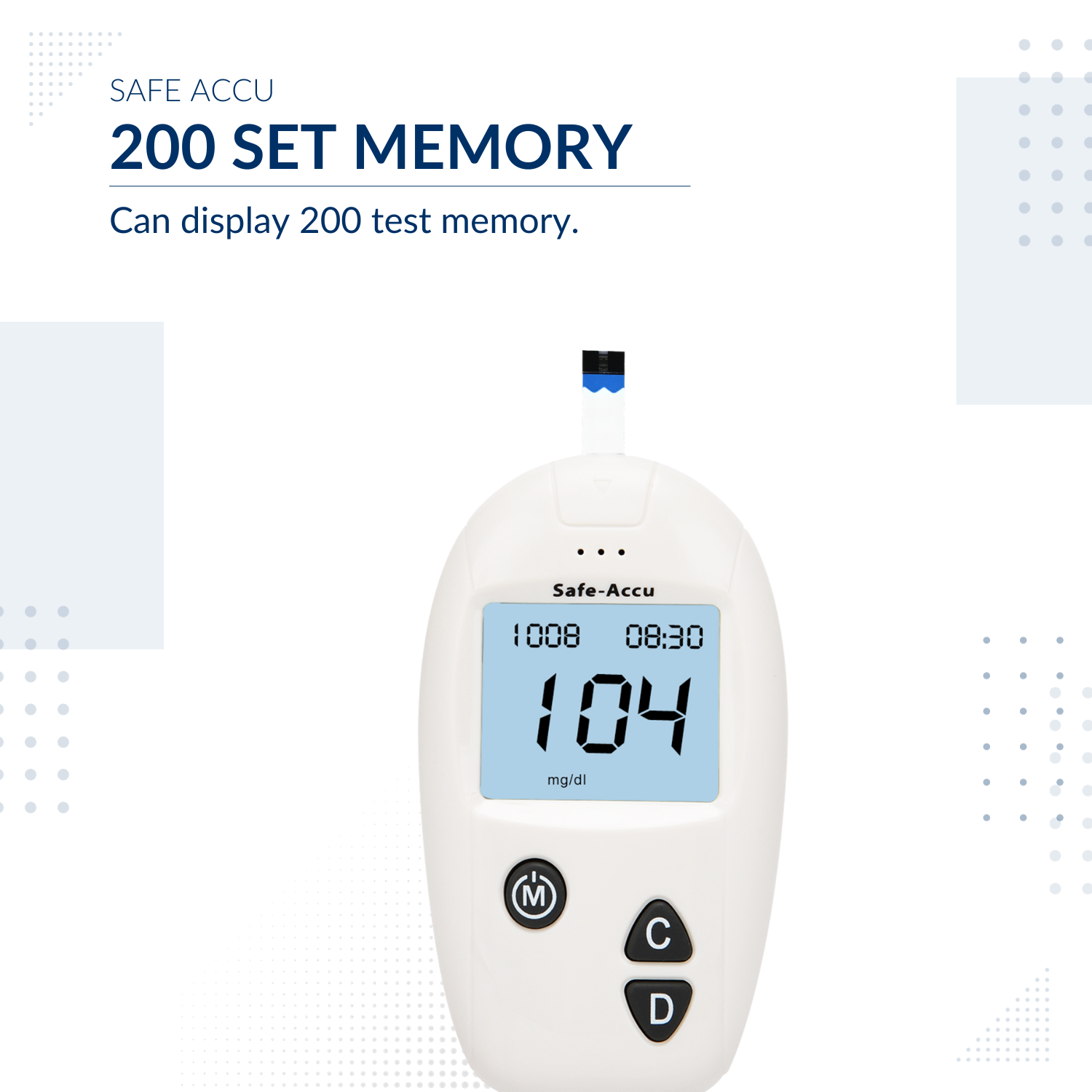 iCare® Safe Accu Blood Glucose Meter COMPLETE SET (1Meter + 25 Individually Packed Strips + 25pcs Lancets + Lancing Device) Blood Sugar Monitoring Kit SA