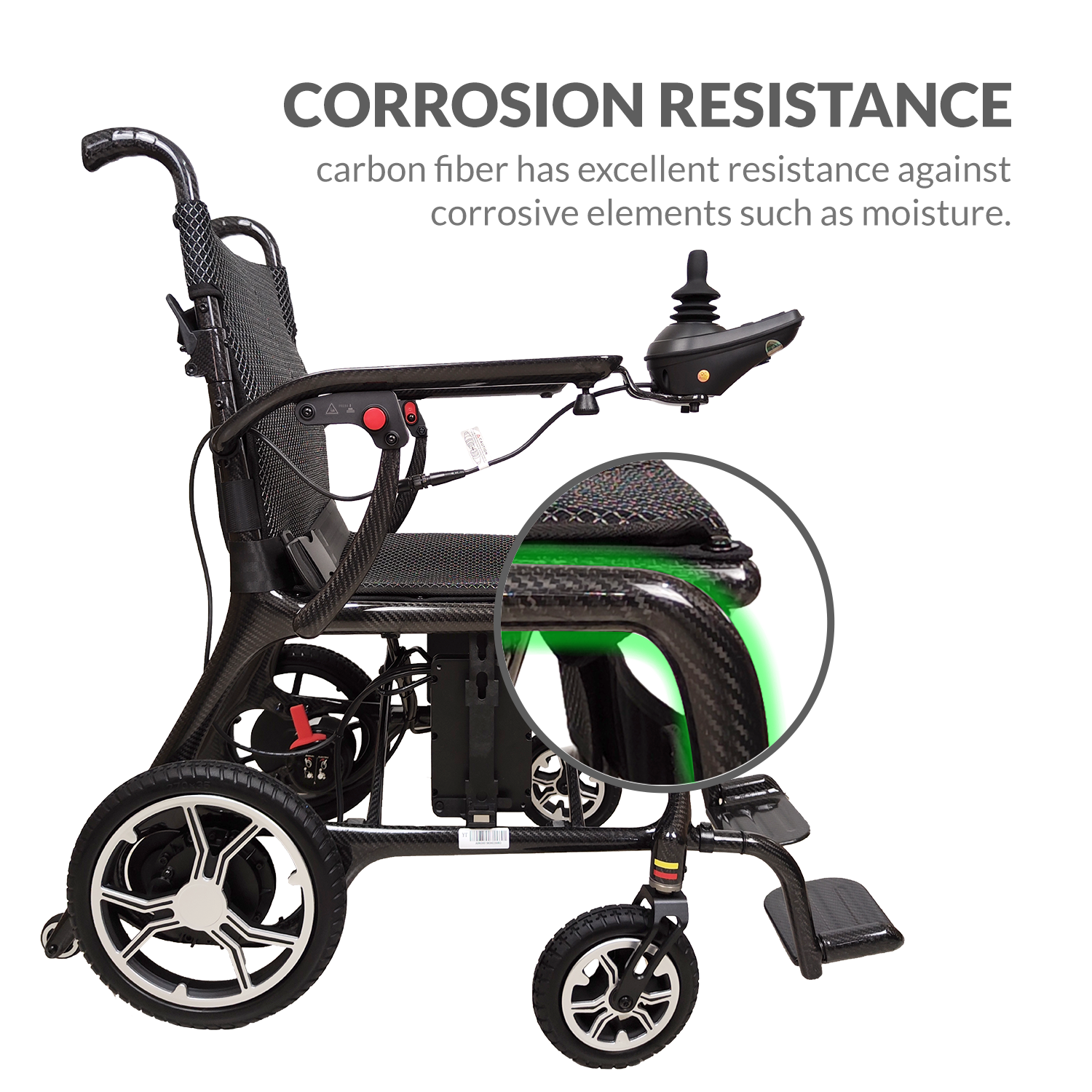 iCare EX920 Lightweight Foldable Electric Wheelchair with Carbon Fiber Frame