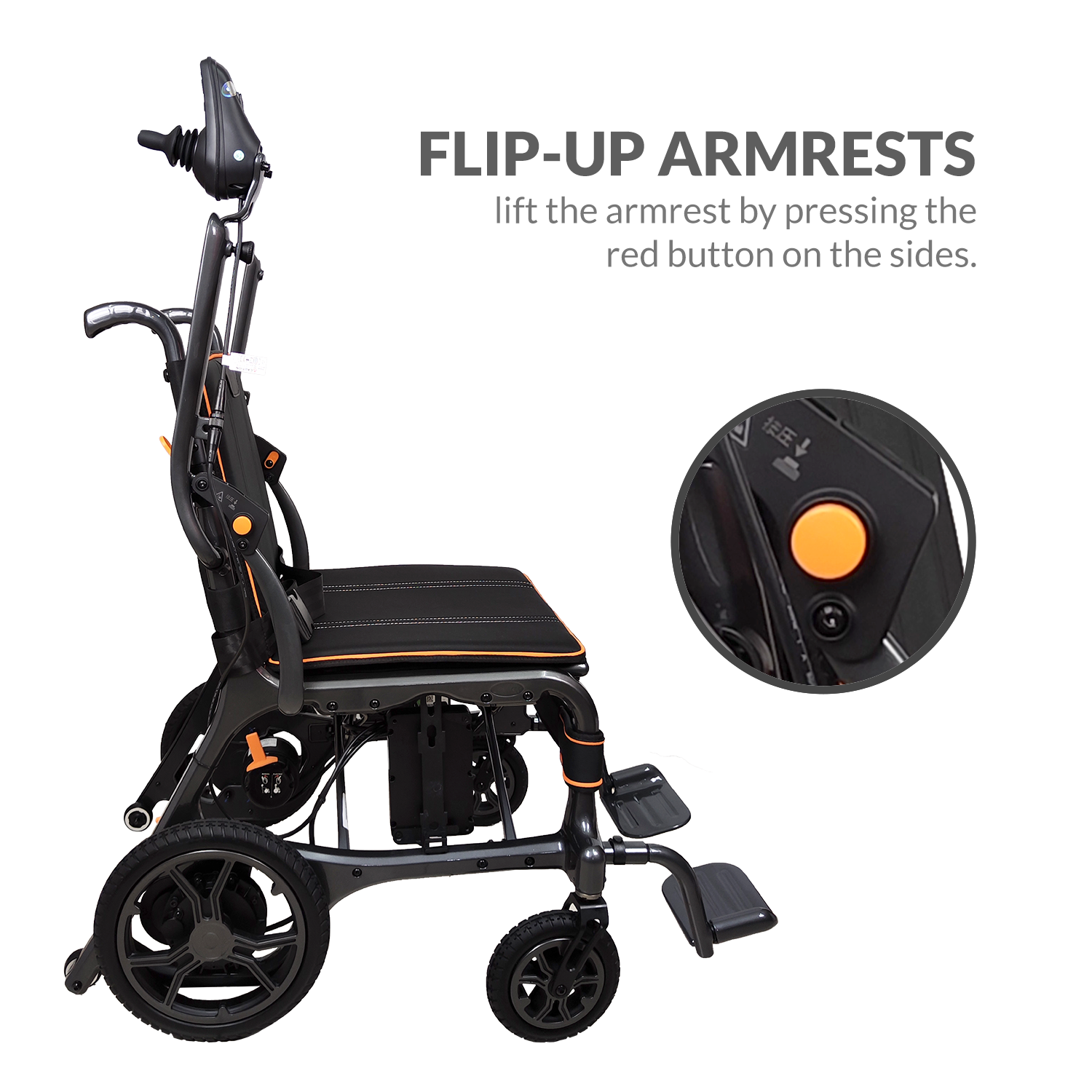 iCare EX910 Lightweight Foldable Electric Wheelchair with Carbon Fiber and Magnesium Frame