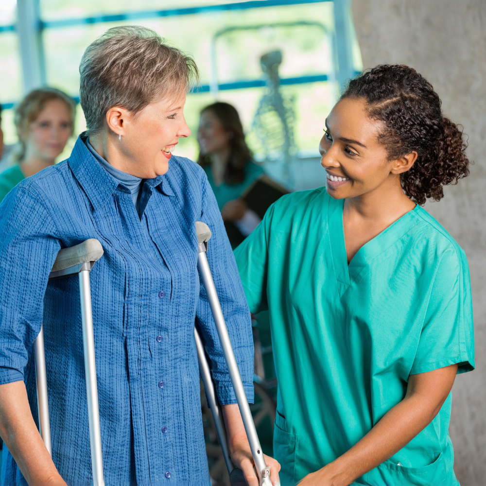iCare® UC110 StepAid Aluminum Crutch with Adjustable Hand Grip, Adjustable Length and Anti-Slip Tip for Disability and Injury Support