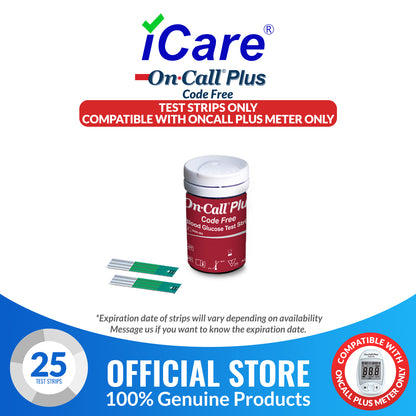 iCare® On Call Plus Code Free Test Strips ONLY COMPATIBLE WITH On Call Plus Code Free GLUCOSE METER SA