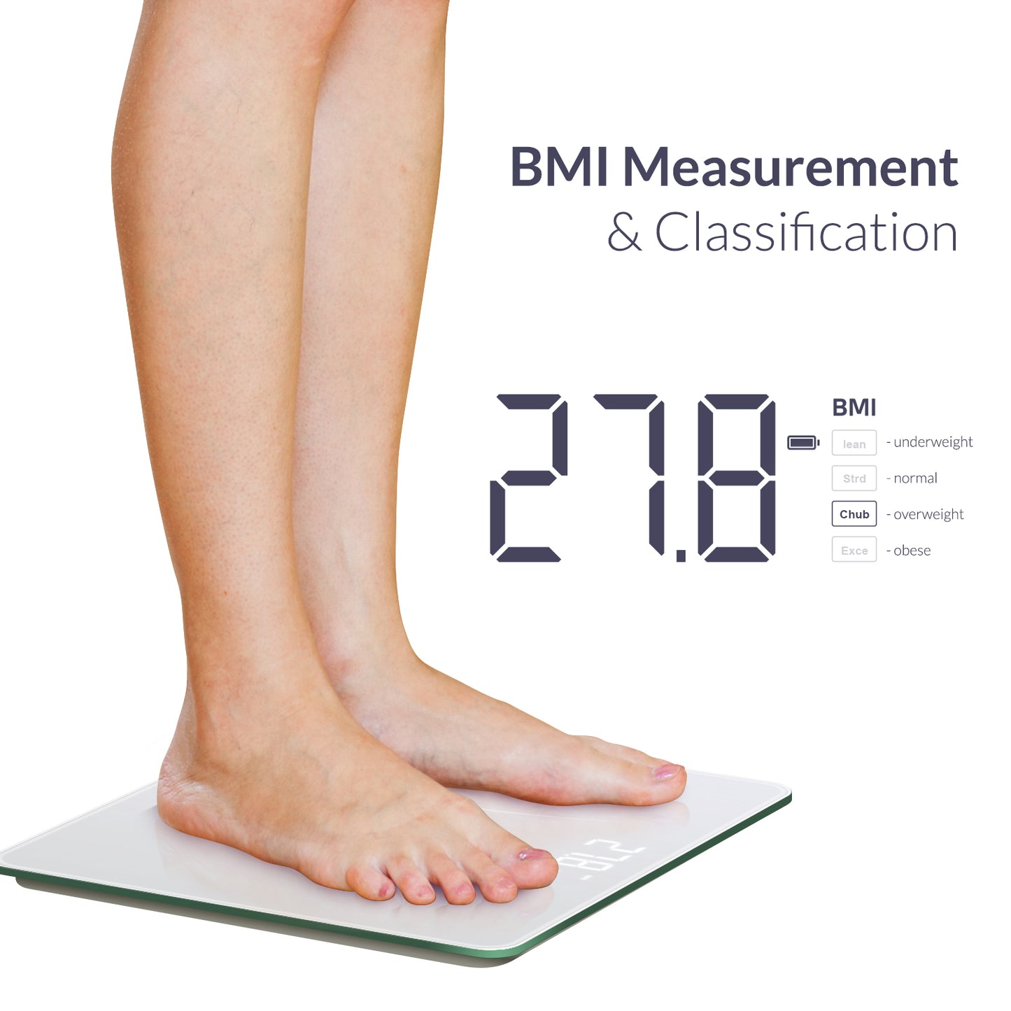 iCare HS001 WeightPro Health Scale with BMI Function, Ambient Temperature Display & Convertible Units