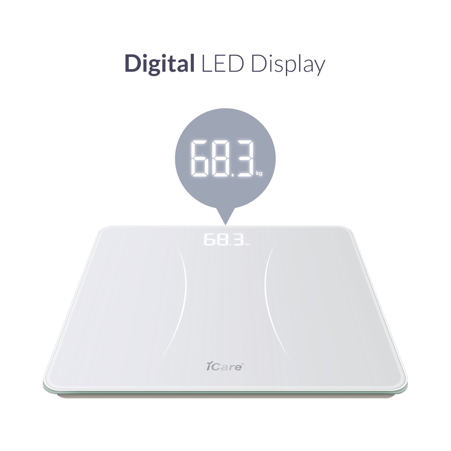 iCare HS001 WeightPro Health Scale with BMI Function, Ambient Temperature Display & Convertible Units