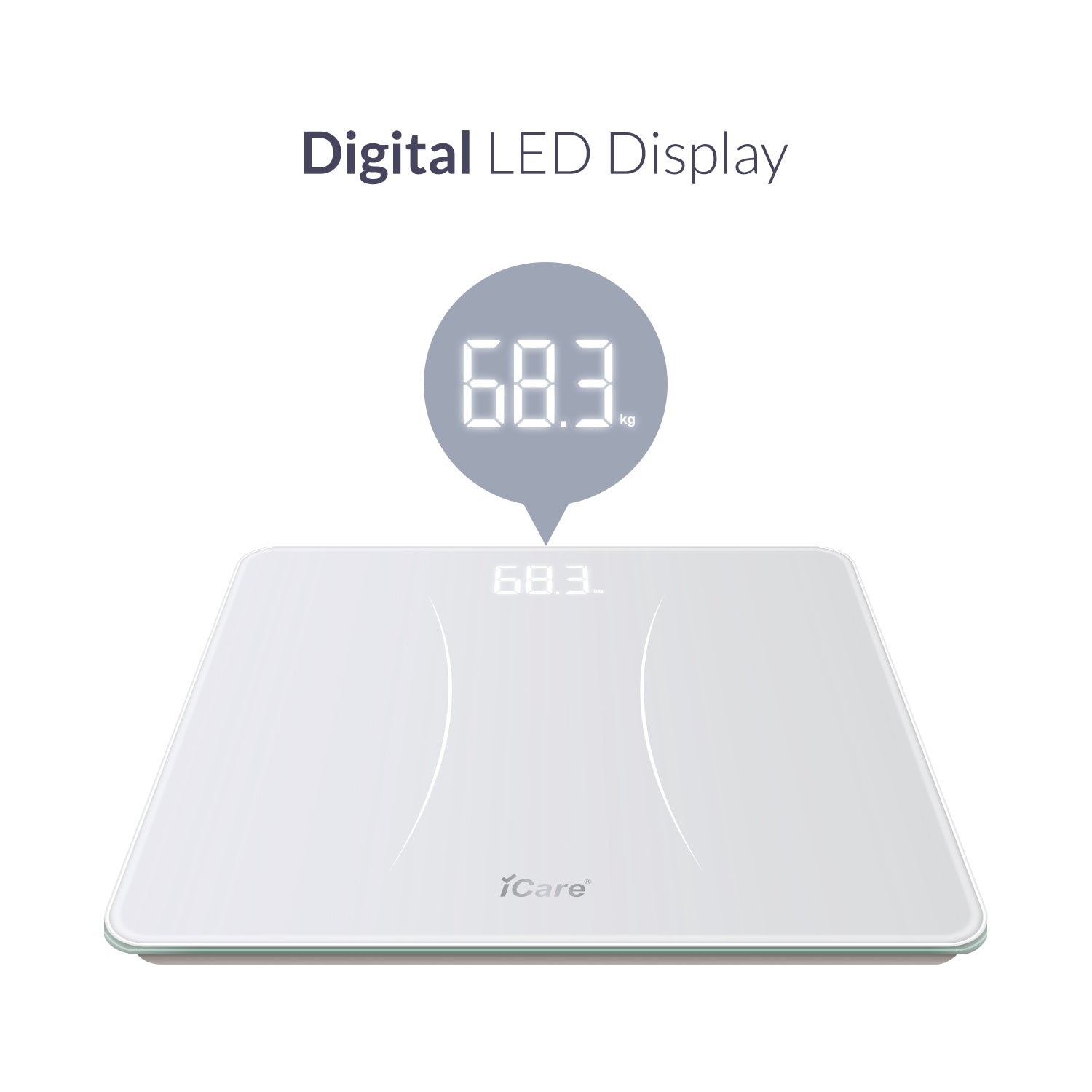 iCare HS001 WeightPro Health Scale with BMI Function, Ambient Temperature Display & Convertible Units