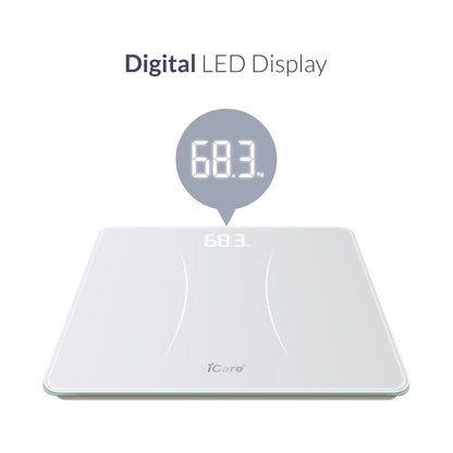 iCare HS001 WeightPro Health Scale with BMI Function, Ambient Temperature Display & Convertible Units