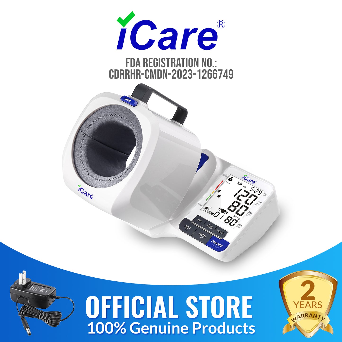 iCare® BK36 Automatic Digital Blood Pressure Monitor / Digital Sphygmomanometer Small arm cuff 22-32cm