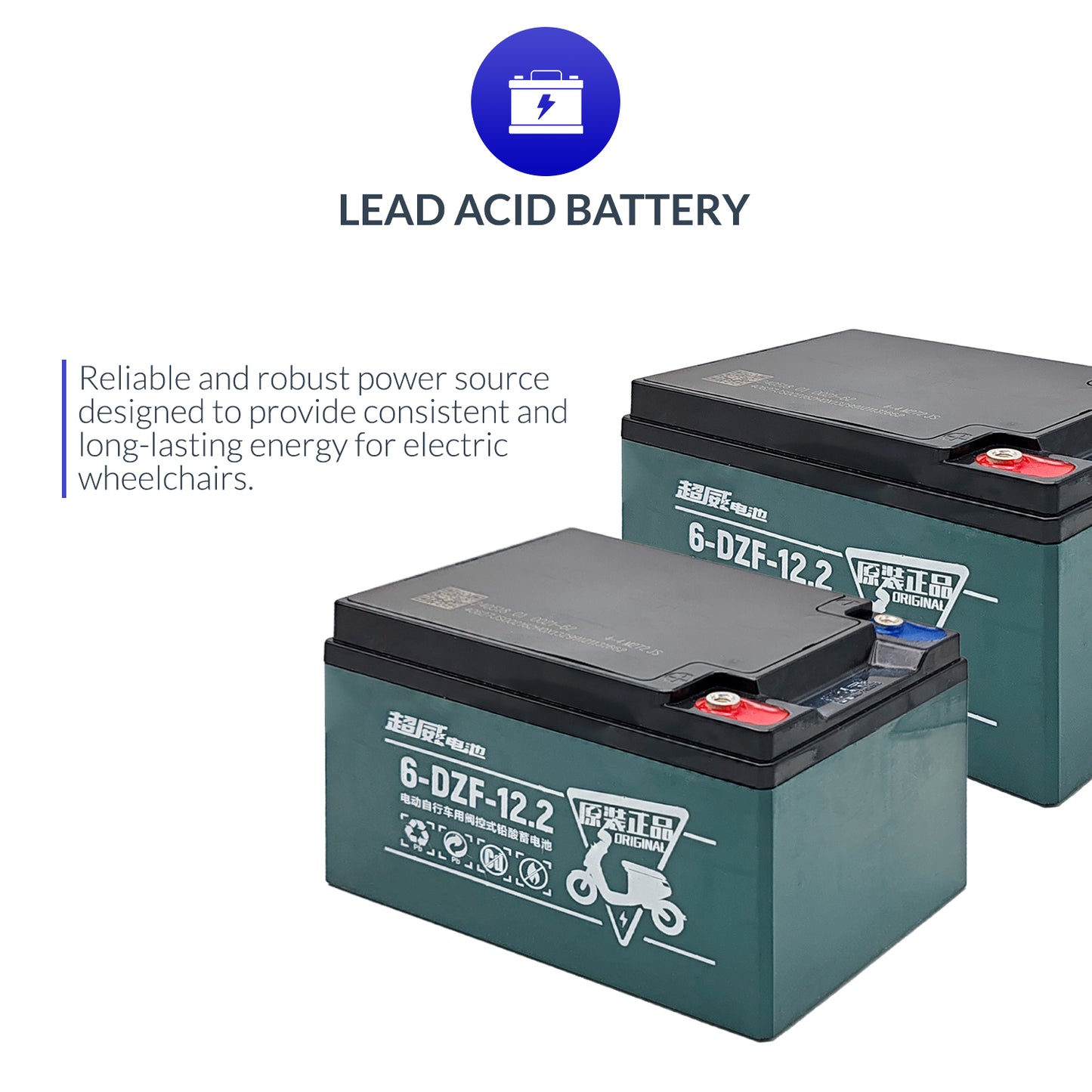 iCare Chilwee Wheelchair Lead Acid Battery Compatible with E310 & E510