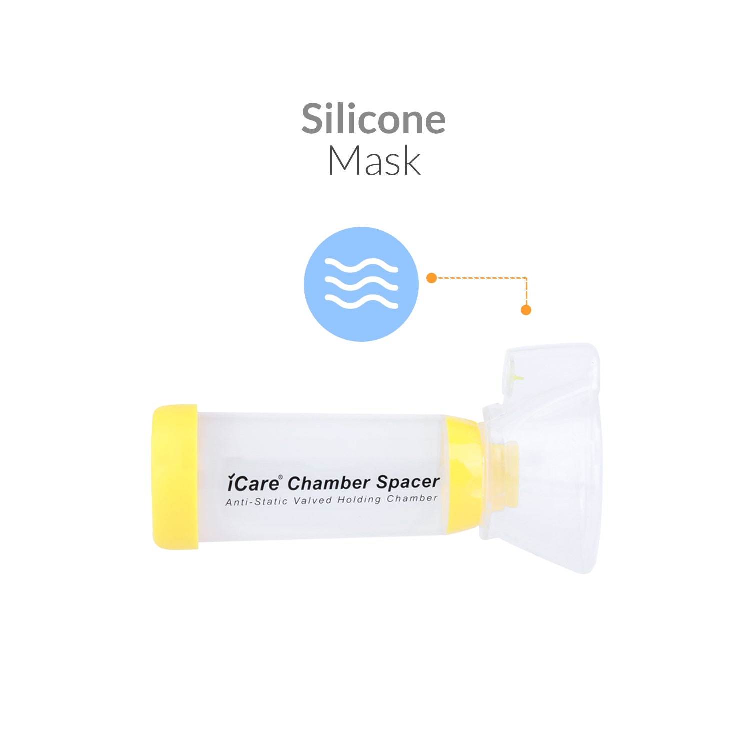 iCare® S2 Chamber Spacer (NO INHALER INCLUDED) for Kids with Medium Mask, Sealed Package, Clean and Safe, for with your Asthma Inhaler, Ventolin via Chamber Spacer
