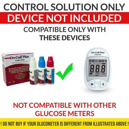 iCare On Call Plus Code Free Control Solution Level 0 to Level 2 for On Call Plus Code Free Glucose Meter