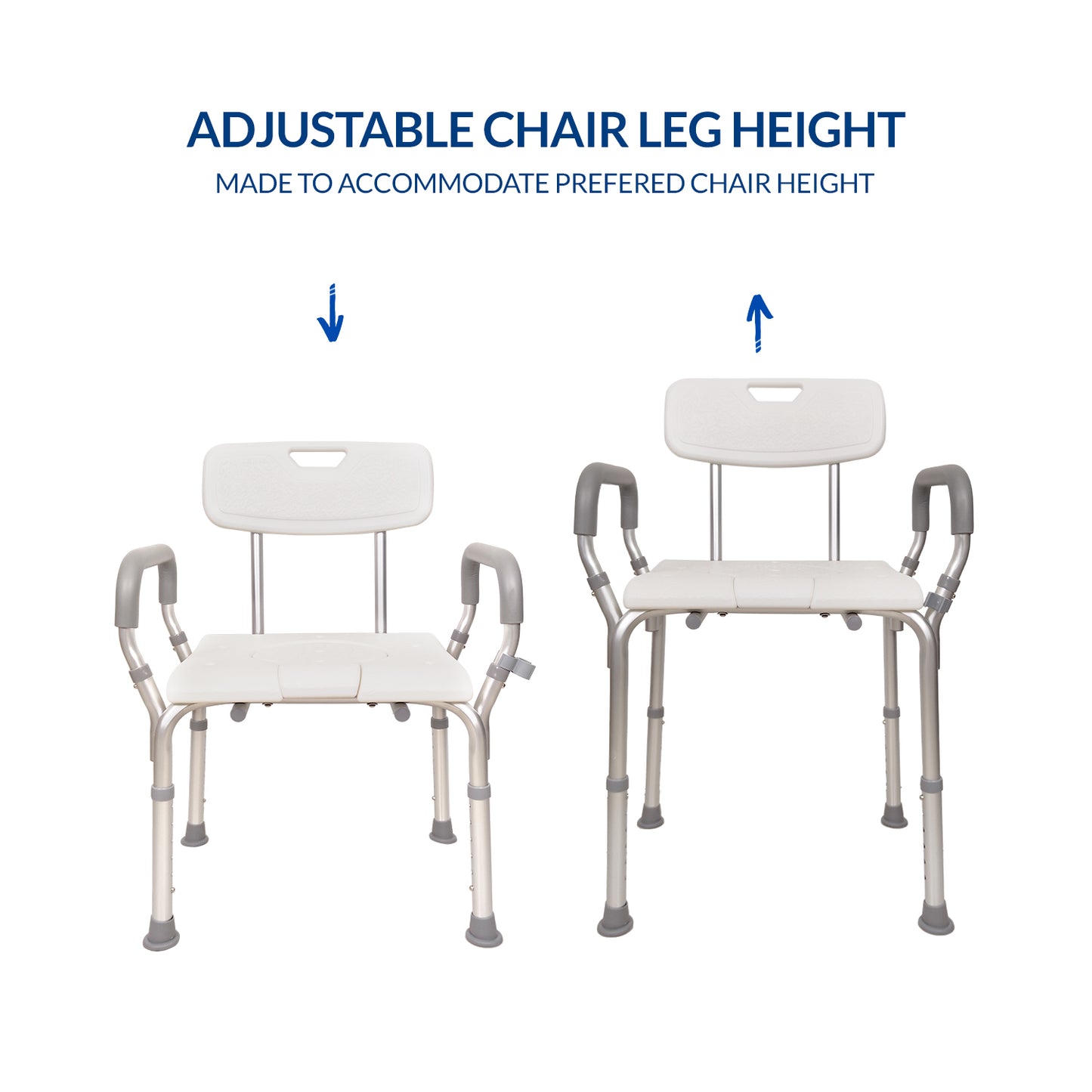 iCare® SC210 DualEase Aluminum Shower Chair Convertible to Commode, Rust Resistant Materials, and Lightweight for Disabled and Elderly