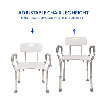 iCare® SC210 DualEase Aluminum Shower Chair Convertible to Commode, Rust Resistant Materials, and Lightweight for Disabled and Elderly