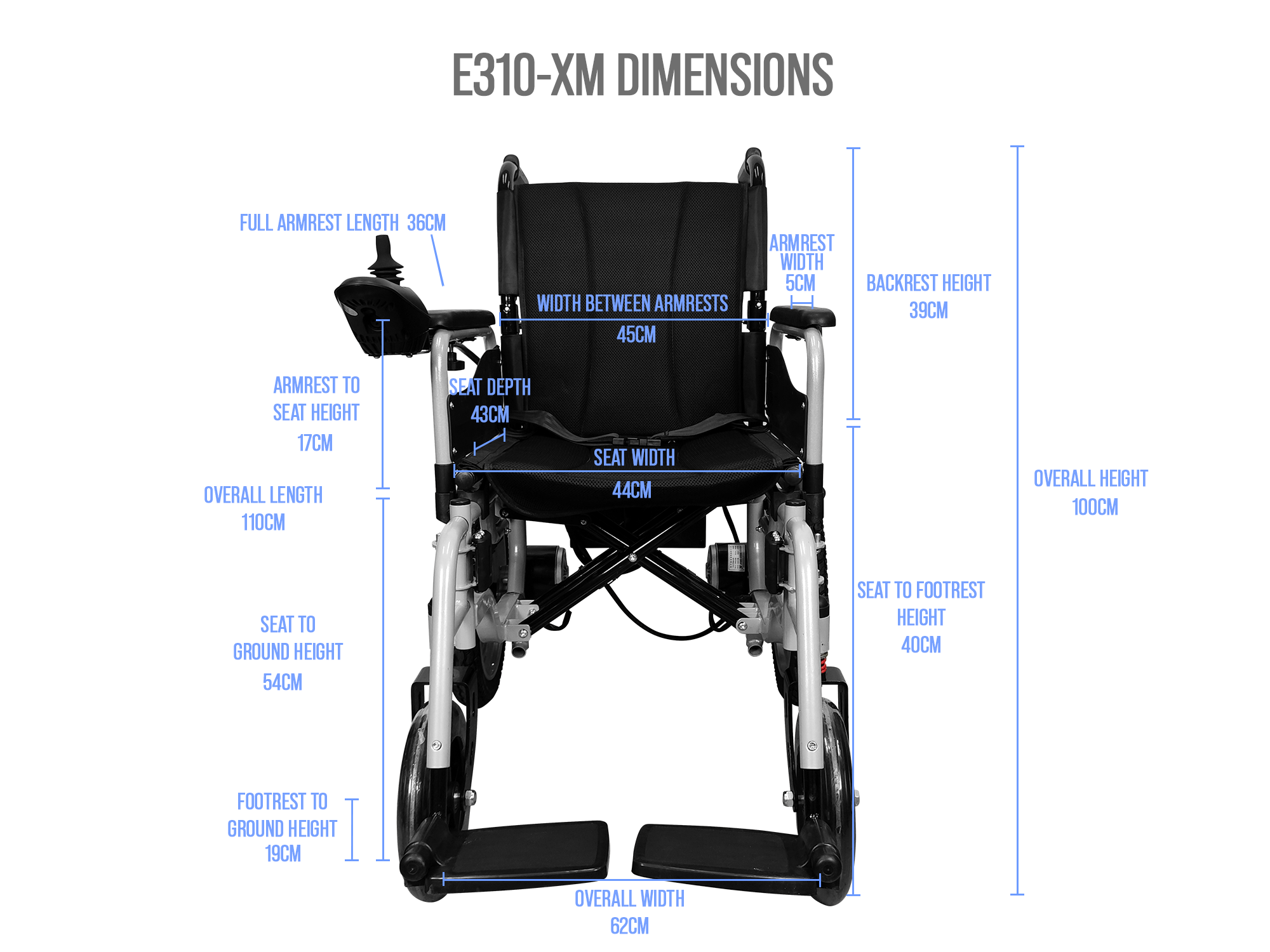 iCare E310-XM Heavy Duty Electric Wheelchair