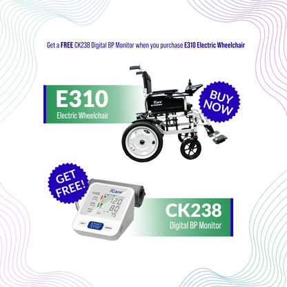 iCare® E310 Pro Electric Wheelchair HEAVY DUTY (110kg Load Limit, 50kg Wheelchair Weight)