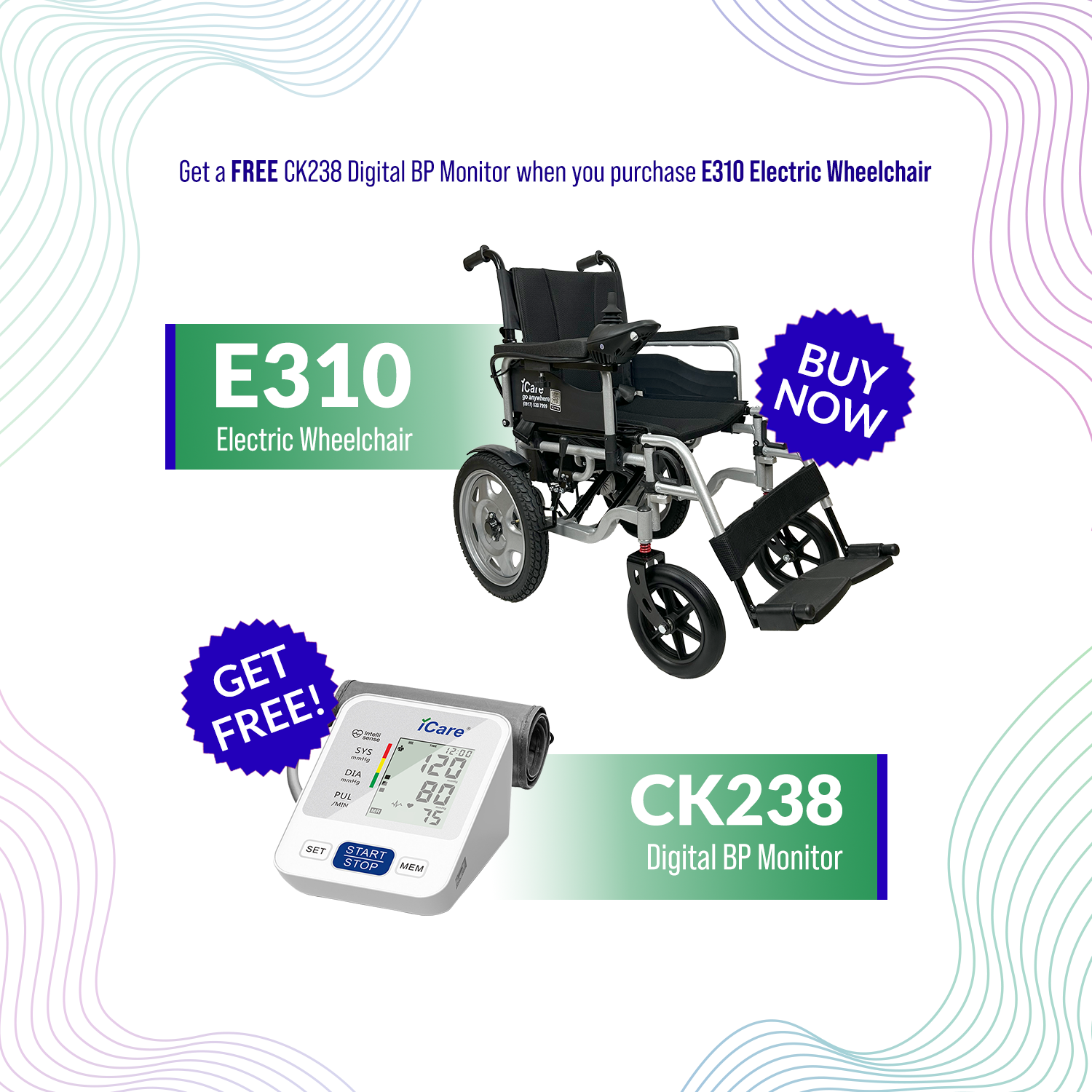 iCare E310-XM Heavy Duty Electric Wheelchair
