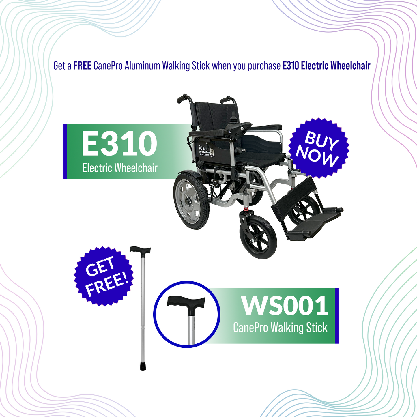 iCare E310-XM Heavy Duty Electric Wheelchair
