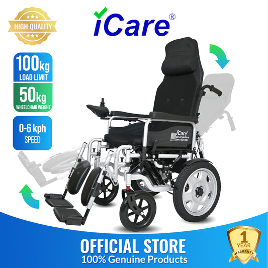 iCare® E510-XM Adjustable Electric Wheelchair(110kg Load Limit, 50kg Wheelchair Weight)