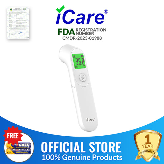 iCare® E66 Contactless Infrared Forehead Thermometer with Fever Alarm for Adults, Children Batteries Included