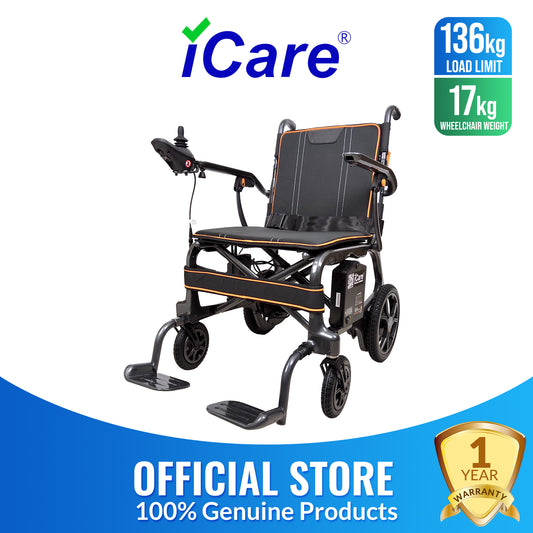 iCare EX910 Lightweight Foldable Electric Wheelchair with Carbon Fiber and Magnesium Frame