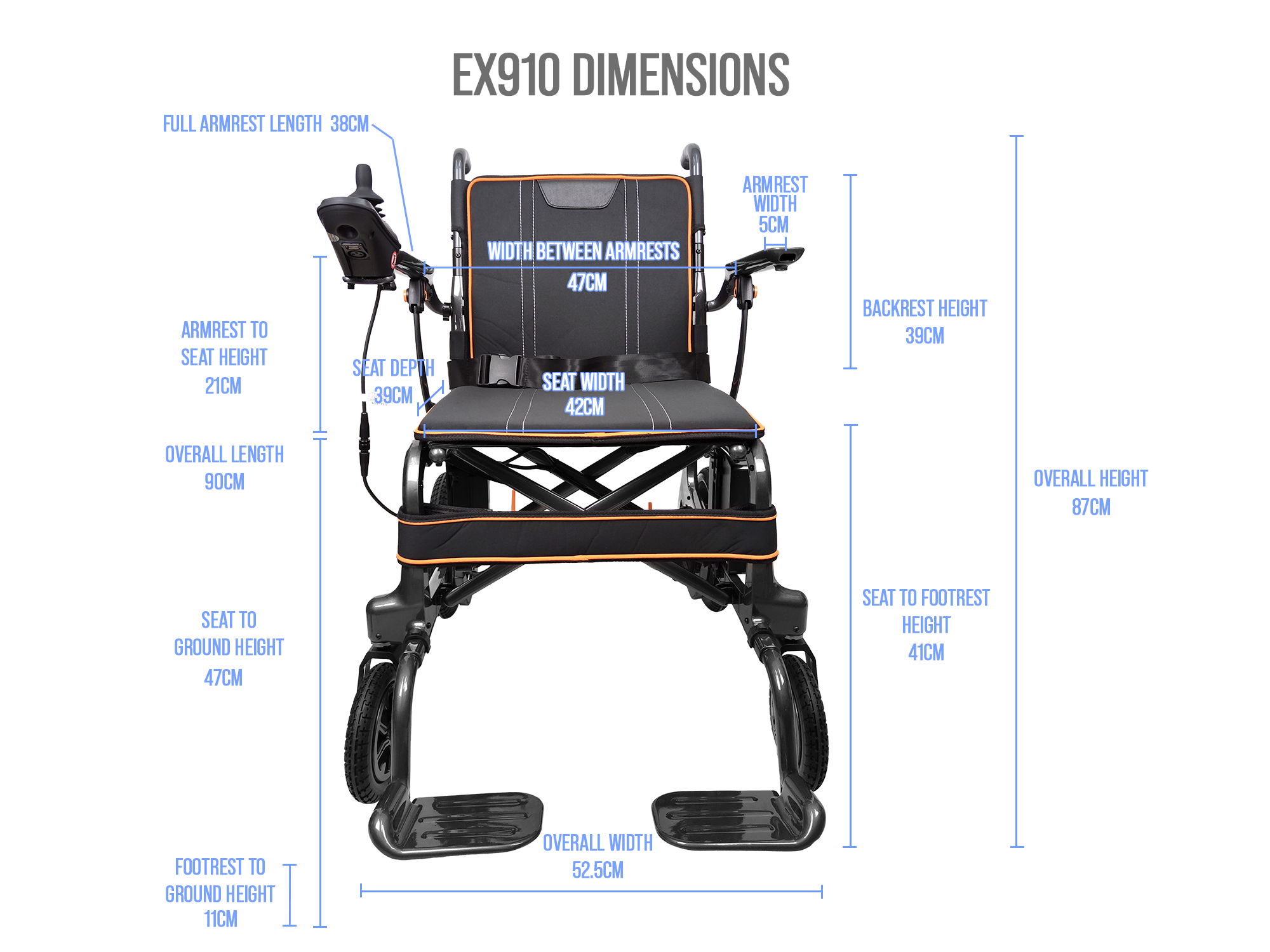 iCare EX910 Lightweight Foldable Electric Wheelchair with Carbon Fiber and Magnesium Frame