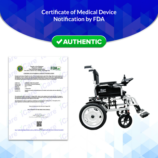 iCare® E310 Pro Electric Wheelchair HEAVY DUTY (110kg Load Limit, 50kg Wheelchair Weight)