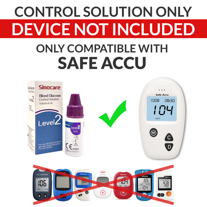 Sinocare Blood Glucose Control Solution Level 2 for Safe Accu Glucose Meter 4ml SA