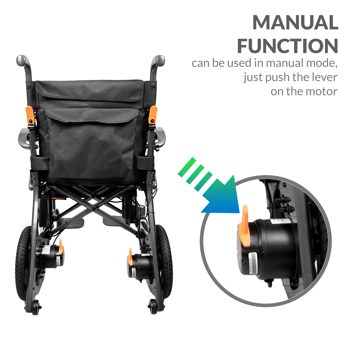iCare EX910 Lightweight Foldable Electric Wheelchair with Carbon Fiber and Magnesium Frame