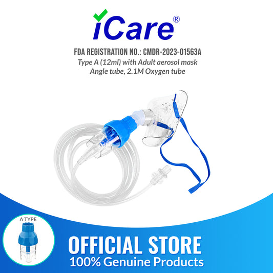 iCare® NM06-001 (12ml) Nebulizer Kit with Adult Aerosol Mask, 2.1m Oxygen Tube