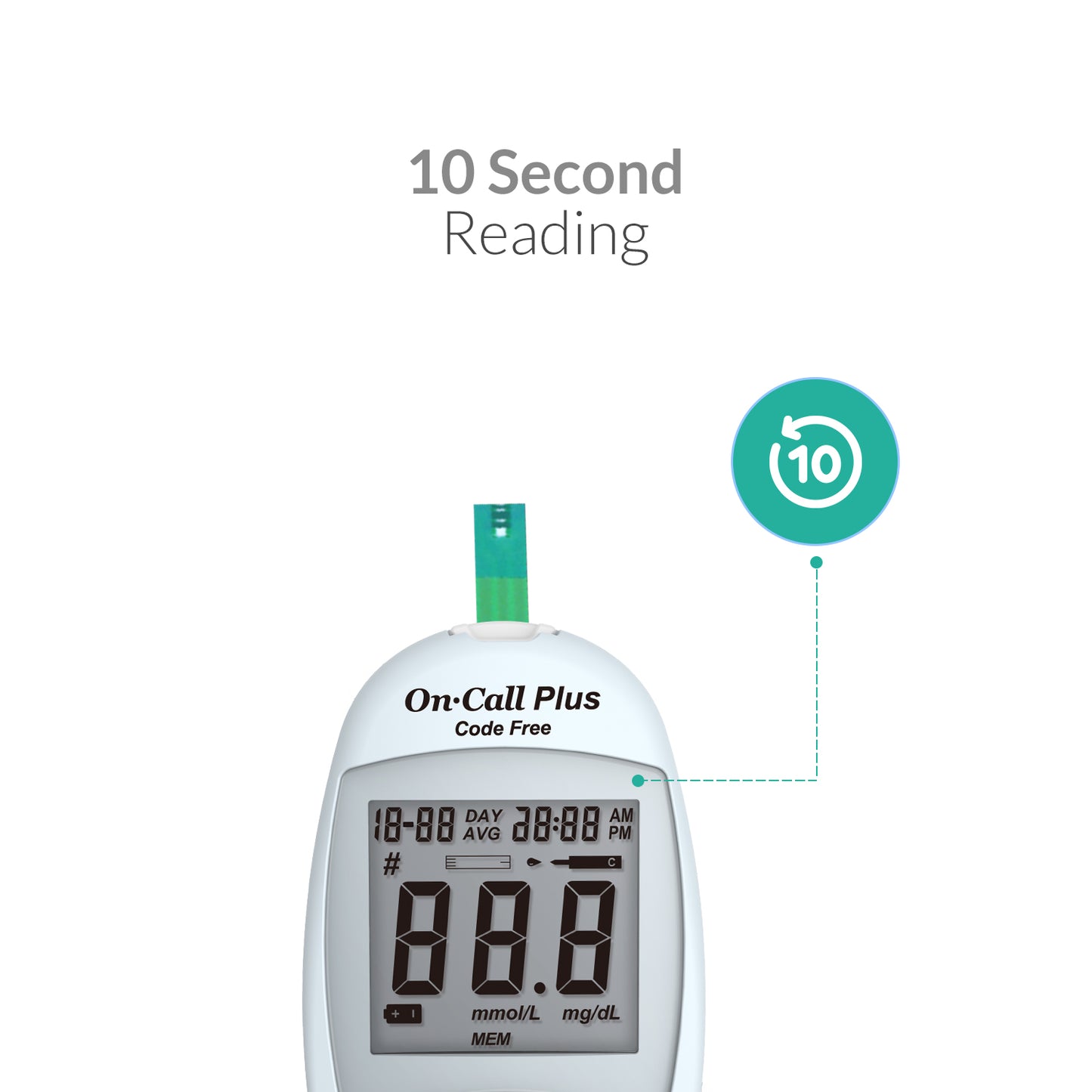 iCare OnCall Plus Code-Free Glucose Meter with 200 Test Strips and 210 Lancets