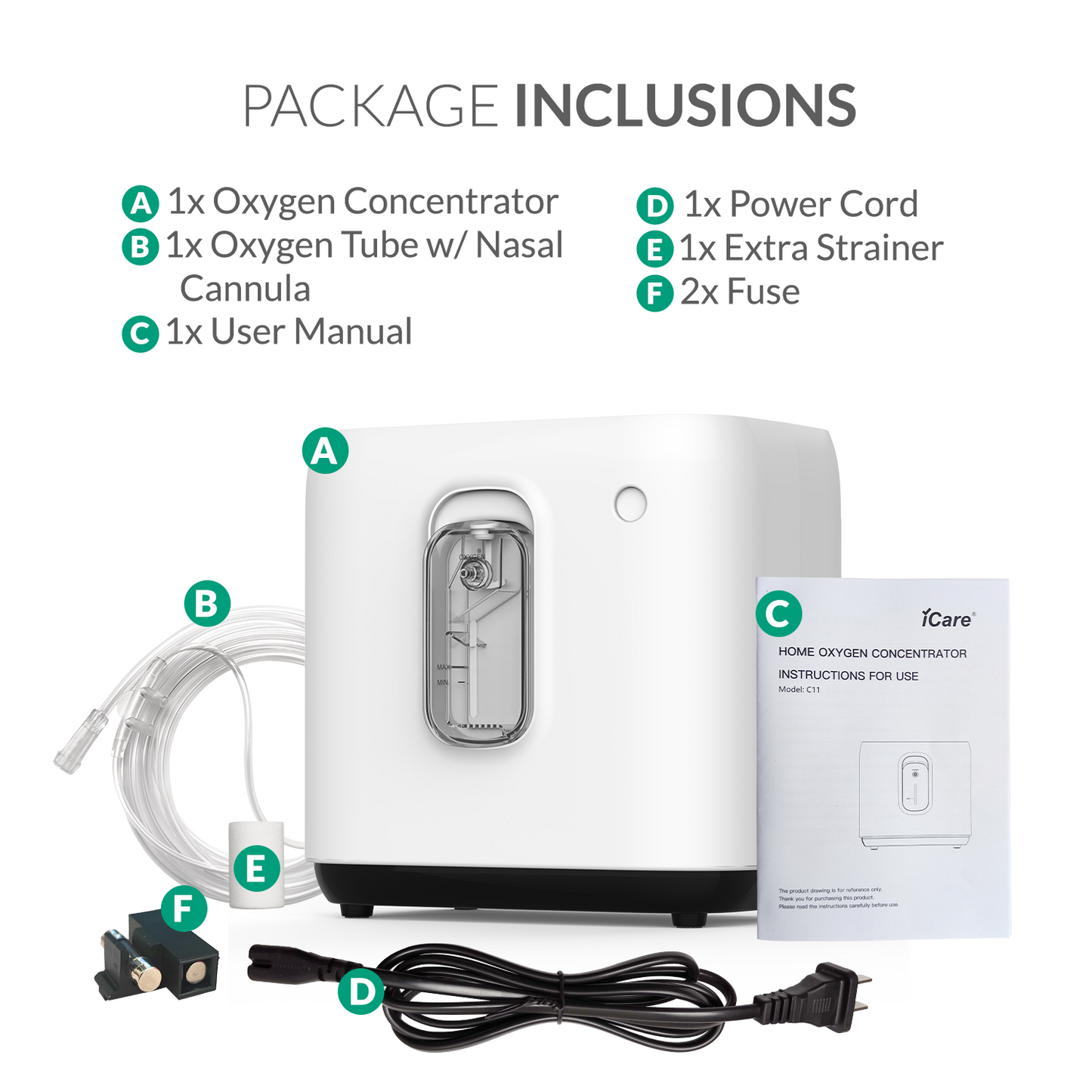 iCare LL02 Oxygen Concentrator 93% Purity