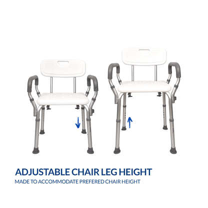 iCare® SC110 BathMate Aluminum Shower Chair Rust Resistant Materials, Easy to Assemble and Lightweight for Disabled and Elderly