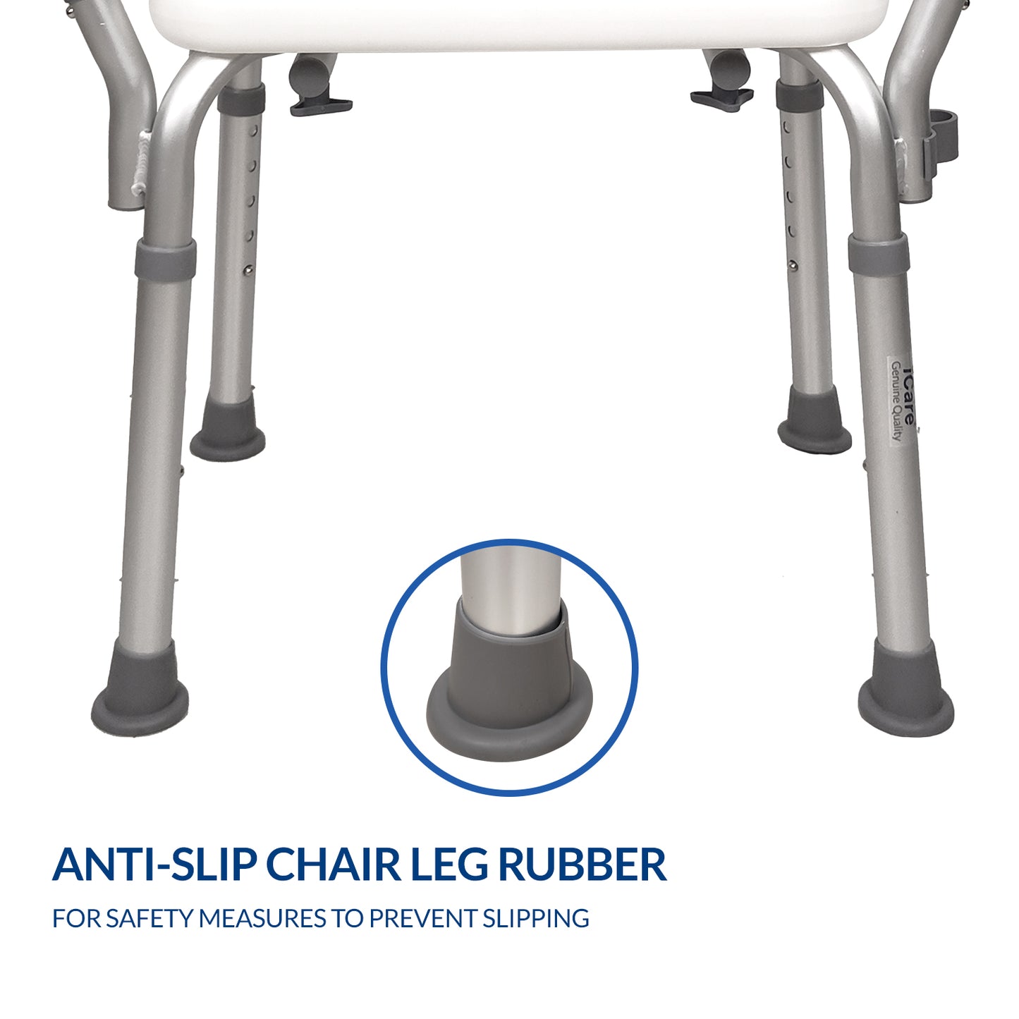 iCare® SC110 BathMate Aluminum Shower Chair Rust Resistant Materials, Easy to Assemble and Lightweight for Disabled and Elderly