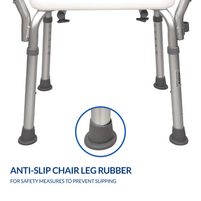 iCare® SC110 BathMate Aluminum Shower Chair Rust Resistant Materials, Easy to Assemble and Lightweight for Disabled and Elderly