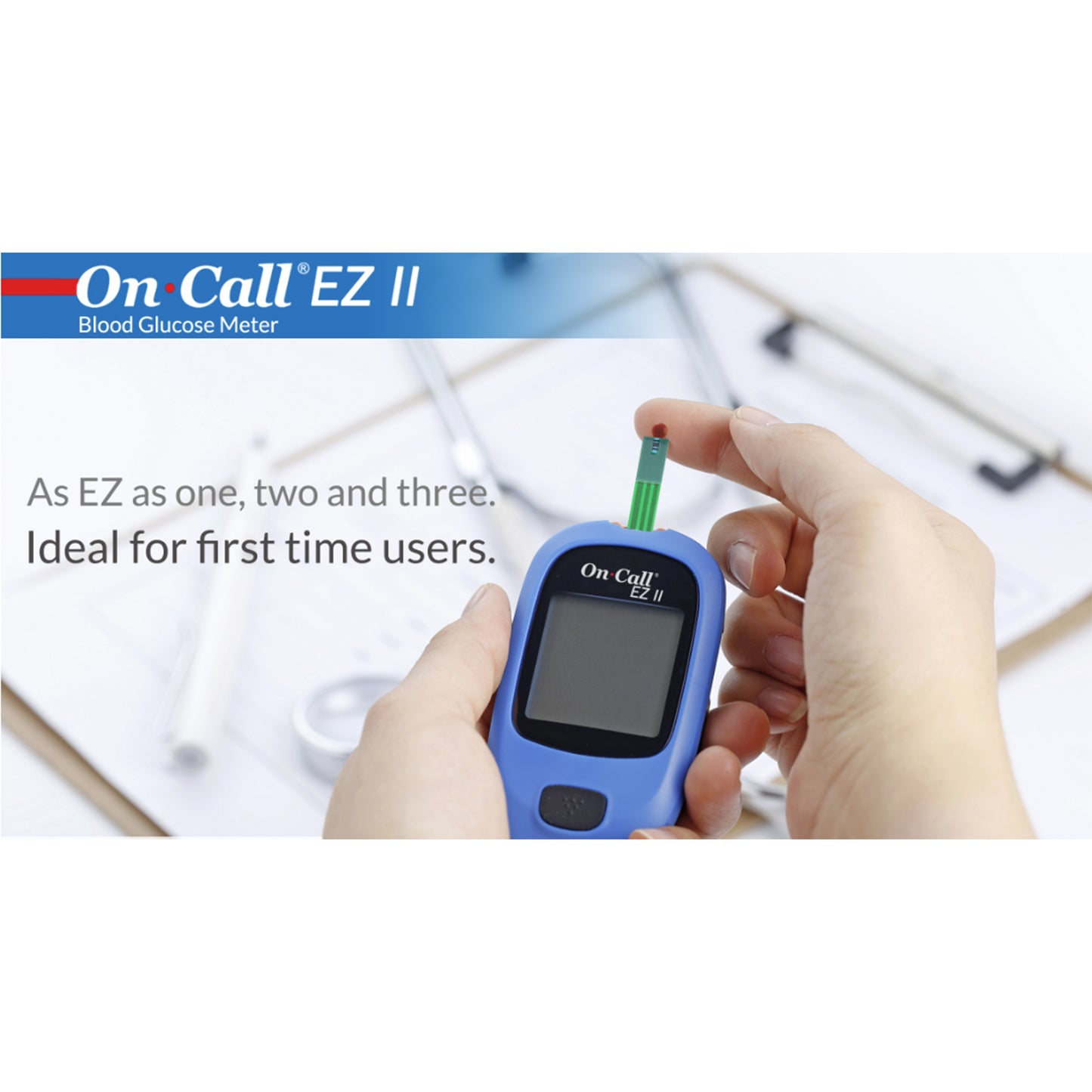 iCare® On Call EZII Test Strips 25/50/100 Pieces in Vial with Free Sterile Lancets➜ ONLY COMPATIBLE WITH EZII GLUCOSE METER