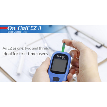 iCare® On Call EZII Test Strips 25/50/100 Pieces in Vial with Free Sterile Lancets➜ ONLY COMPATIBLE WITH EZII GLUCOSE METER