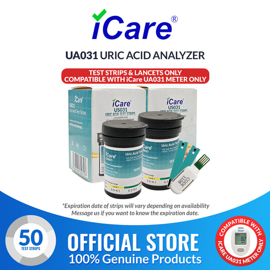 iCare Uric Acid Test Strips for iCare UA031 Uric Acid Analyzer 50pcs Test Strips ONLY