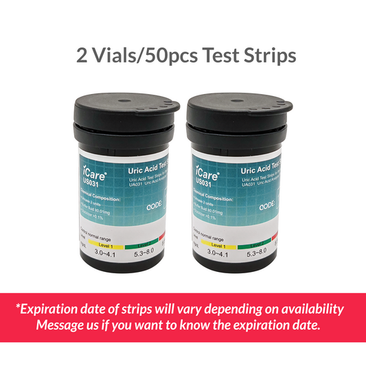 iCare Uric Acid Test Strips for iCare UA031 Uric Acid Analyzer 50pcs Test Strips ONLY
