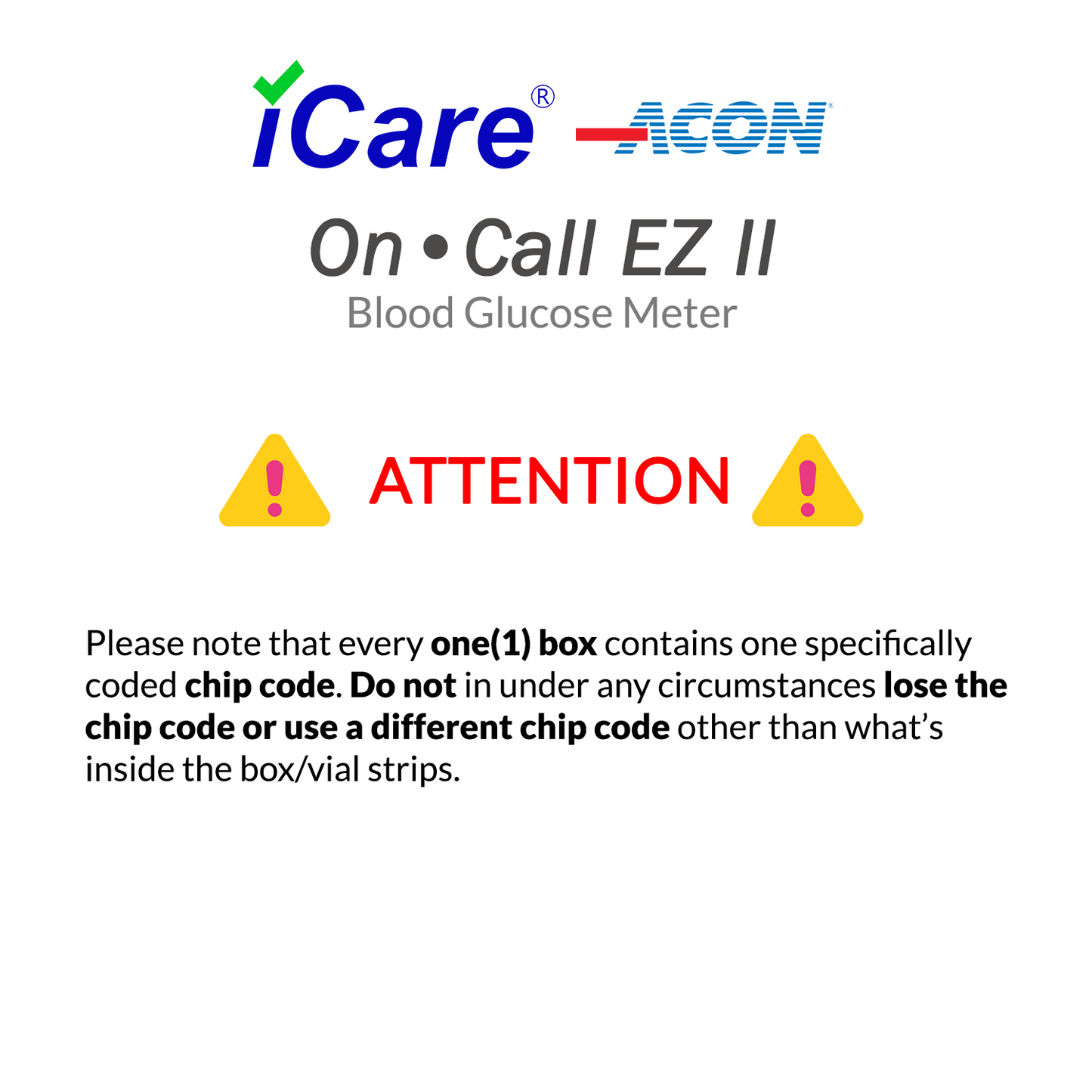 iCare® On Call EZII Test Strips 25/50/100 Pieces in Vial with Free Sterile Lancets➜ ONLY COMPATIBLE WITH EZII GLUCOSE METER