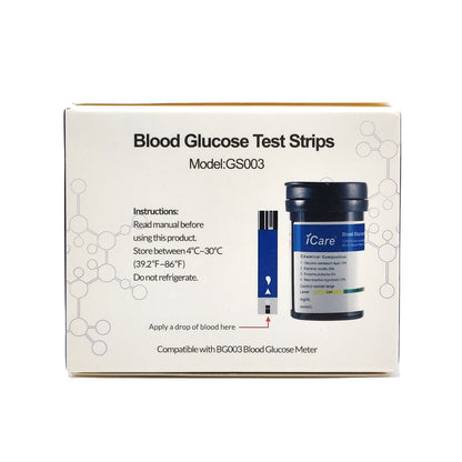 iCare BS003 100pcs Test Strips Compatible with BG003 Blood Glucose Meter ONLY