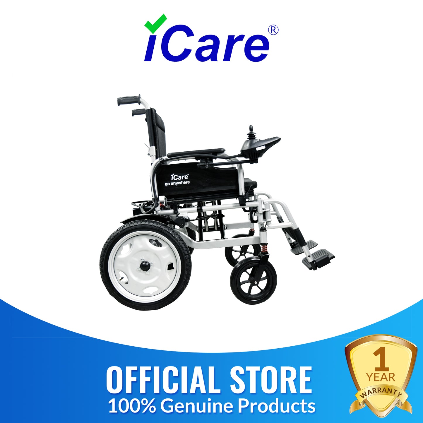 iCare® E310 Pro Electric Wheelchair HEAVY DUTY (110kg Load Limit, 50kg Wheelchair Weight)