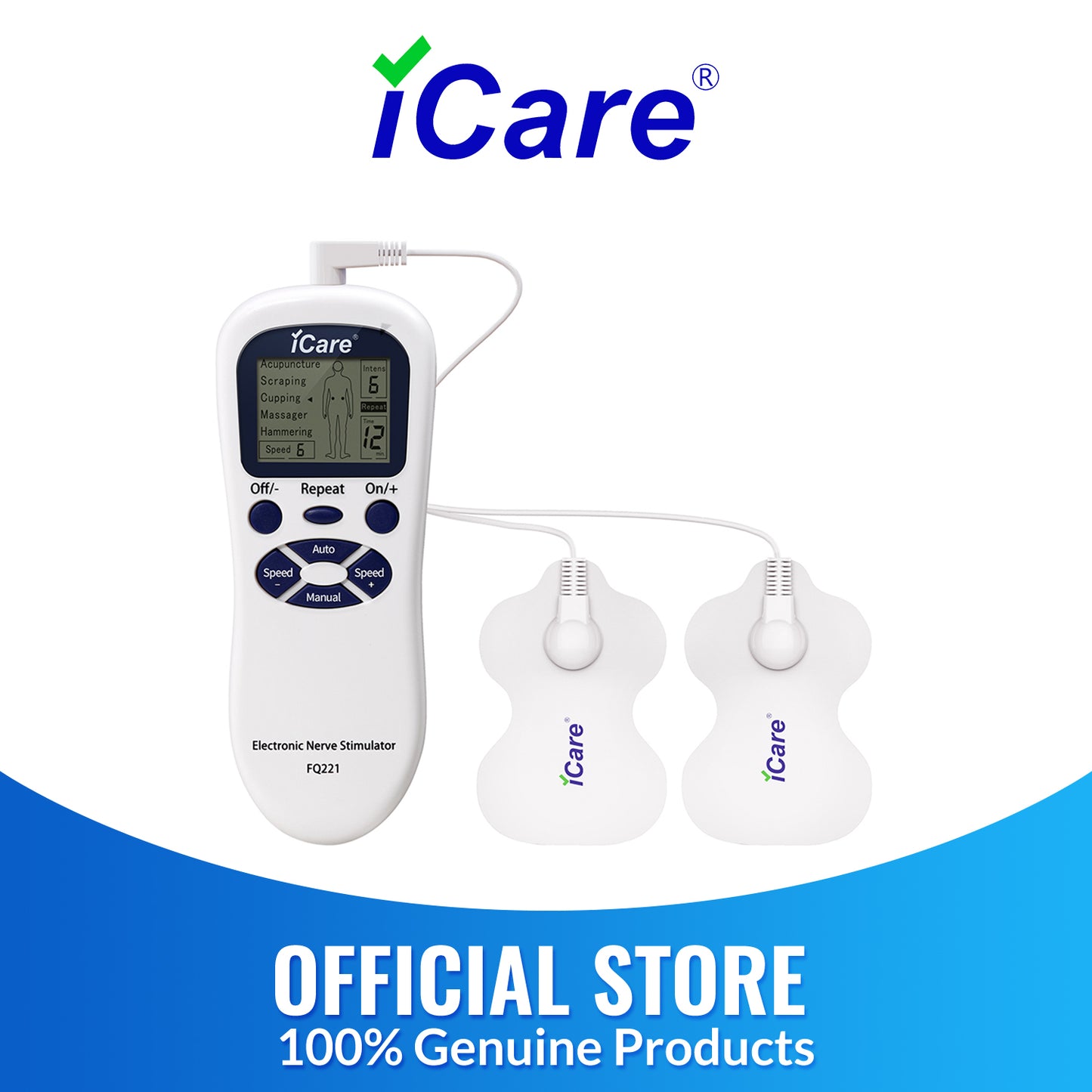 iCare® FQ221 Electronic Nerve Stimulator, 5 Modes, Automatic and Manual Function