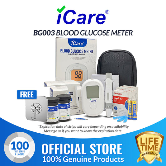 iCare BG003 Blood Glucose Monitor Complete set + 100pcs Test Strips & 100pcs Lancet