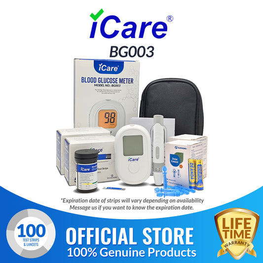 iCare BG003 Blood Glucose Monitor Complete set + 100pcs Test Strips & 100pcs Lancet