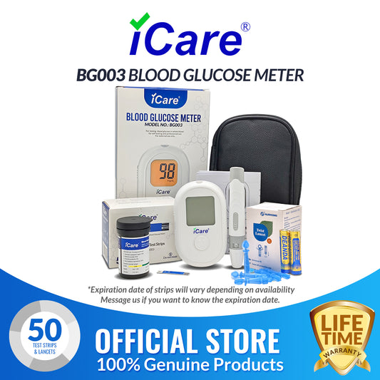 iCare BG003 Blood Glucose Monitor Complete set + 50pcs Test Strips & 50pcs Lancet