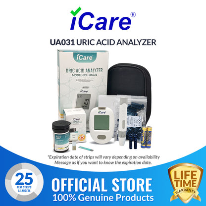 iCare U25 Uric Acid Analyzer Complete set + 25pcs Test Strips & 25pcs Lancets