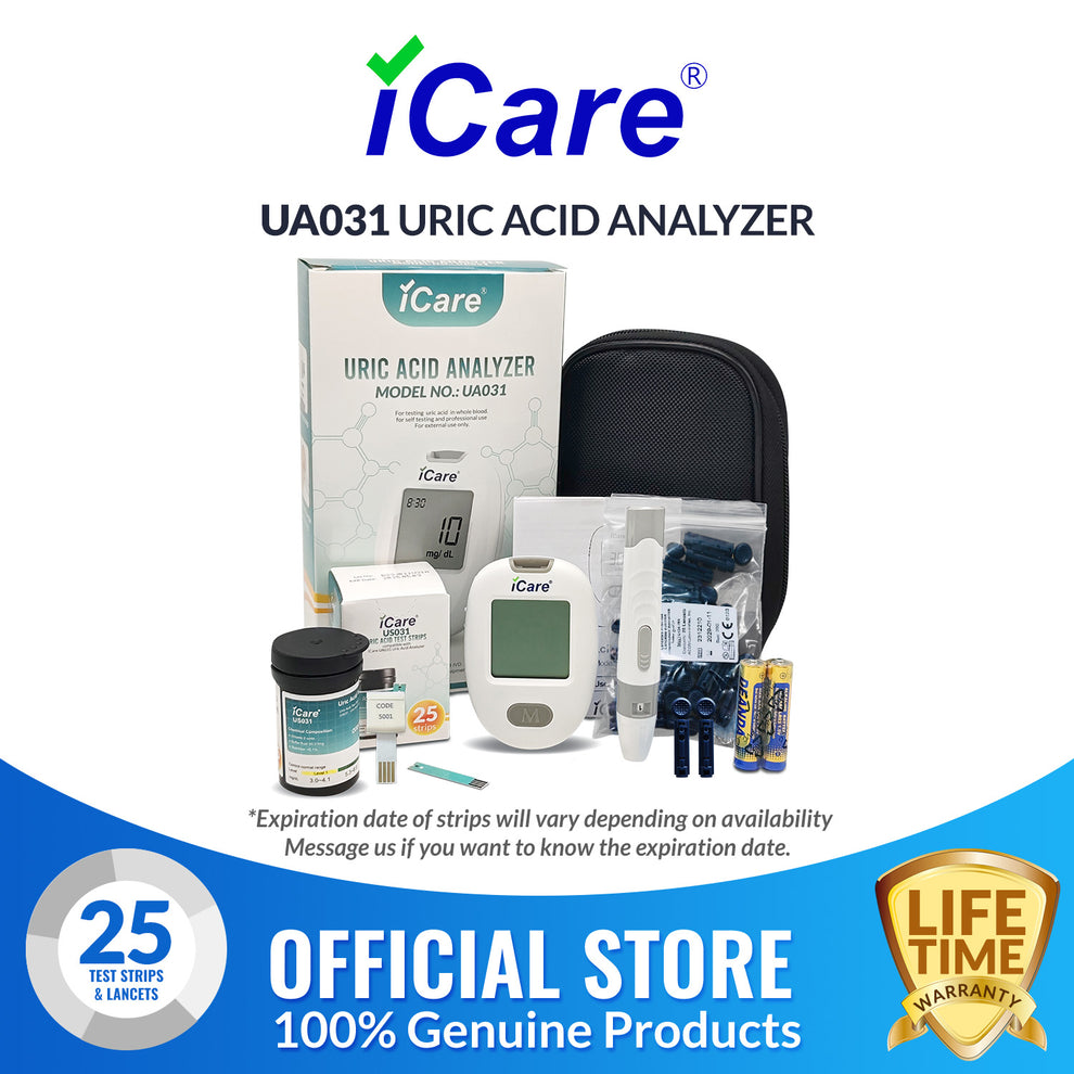 iCare U25 Uric Acid Analyzer Complete set + 25pcs Test Strips & 25pcs ...