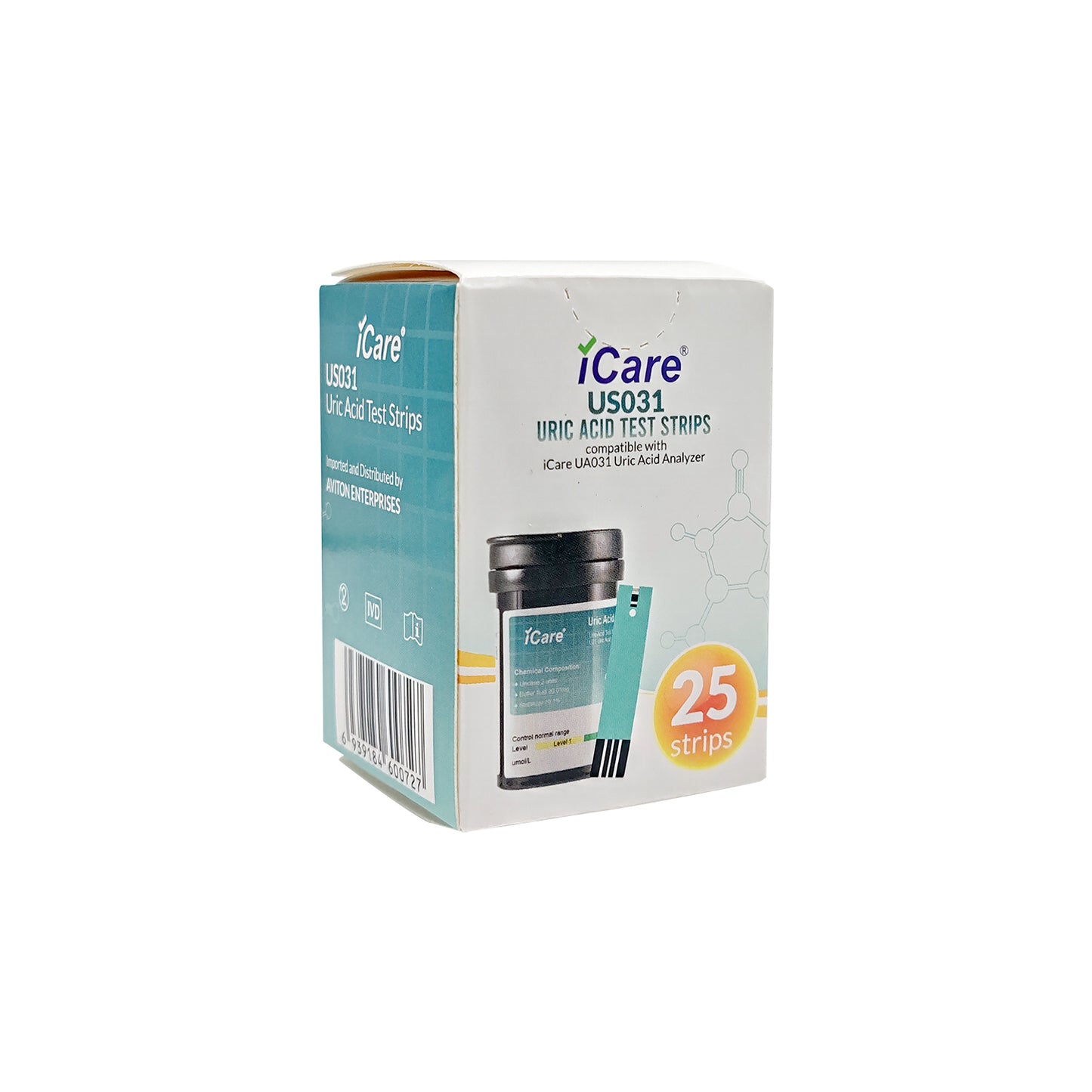iCare Uric Acid Test Strips for iCare UA031 Uric Acid Analyzer 25pcs Test Strips ONLY