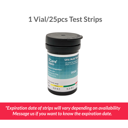 iCare Uric Acid Test Strips for iCare UA031 Uric Acid Analyzer 25pcs Test Strips ONLY
